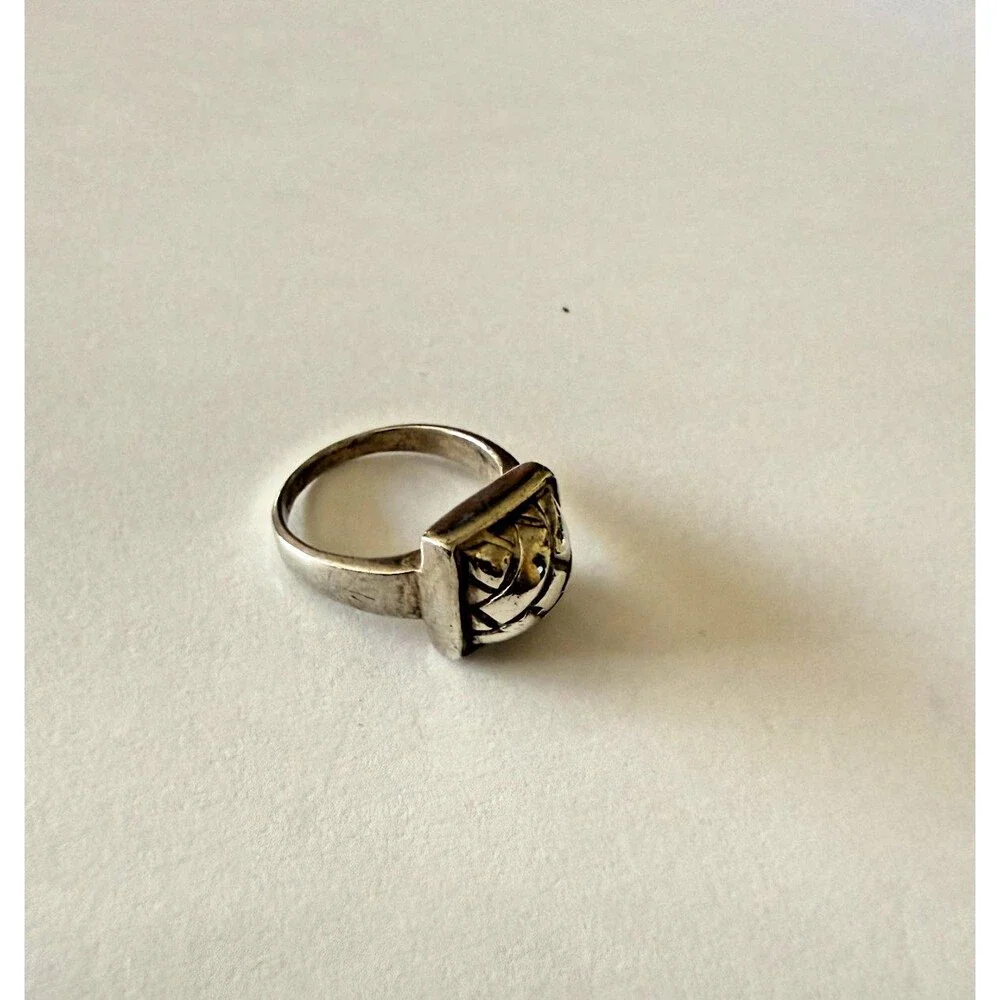 Estate Vintage Sterling Silver 925 Dome Ring Size 8